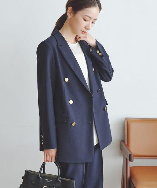 URBAN RESEARCH(アーバンリサーチ)の「ダブルブレストブレザージャケット(その他アウター・レディース・ネイビー/ブラック・36/38)」の3枚目の写真