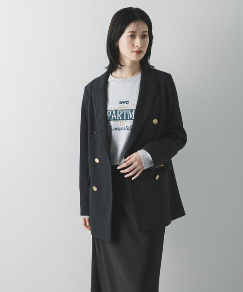 URBAN RESEARCH(アーバンリサーチ)の「ダブルブレストブレザージャケット(その他アウター・レディース・ネイビー/ブラック・36/38)」の7枚目の写真