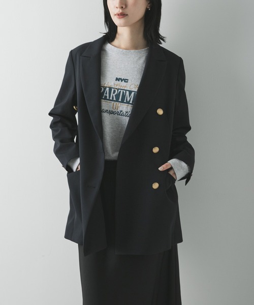 URBAN RESEARCH　ダブルブレストブレザージャケット ブラック38 ダブルブレストブレザージャケット（その他アウター）｜URBAN RESEARCH