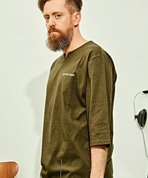 BETTERTHAN88（ベターザン88）の「ルディン オーバーサイズ ウォッシング 20番手 7部Tシャツ アメカジグリーン（Tシャツ/カットソー）」