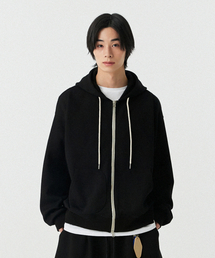 STENDS（ステンズ）の「[M~4XL] ワッフルツーウェイフードジップアップ_ブラック（パーカー）」