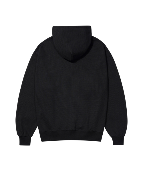 STENDS（ステンズ）の「[M~4XL] ワッフルツーウェイフードジップアップ_ブラック（パーカー・メンズ・その他・MEDIUM/LARGE/XX-LARGE/XXX-LARGE/XXXX-LARGE/X-LARGE）」の2枚目の写真