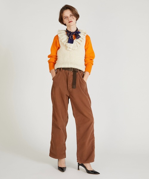 セール】【crinkle crinkle crinkle】hand knit ruffle vest/ハンド