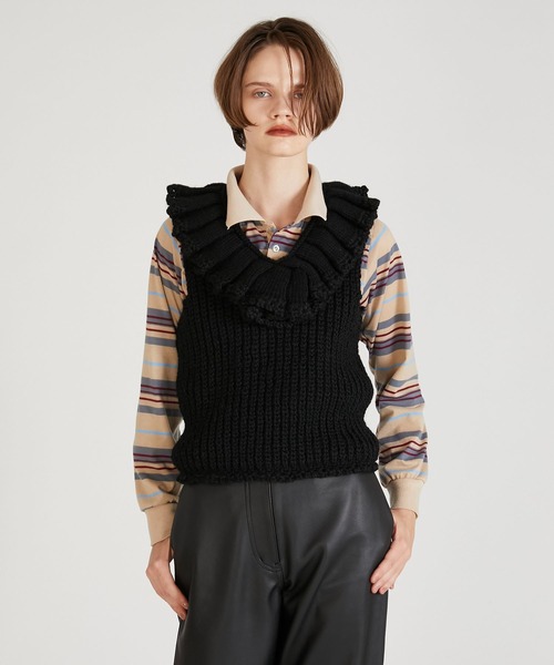 <最終値下げ>crinkle crinkle crinkle ニットベスト crinkle crinkle crinkle】ハンドニット ベスト - メルカリ