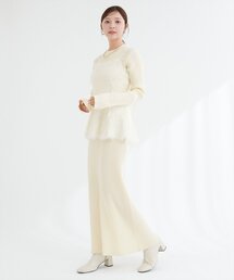 バックリボンペプラムビスチェ+ニットワンピース