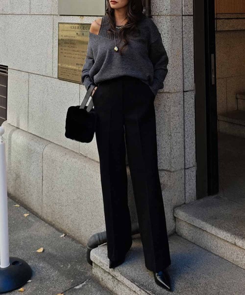 esutoreja（エストレジャ）の「タンクレイヤードVネックニット（ニット/セーター・レディース・ブラック/アイボリー/グレー・FREE）」の10枚目の写真