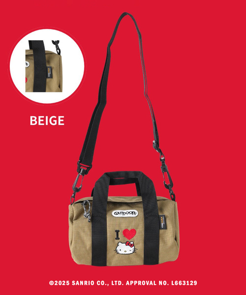 OUTDOOR PRODUCTS（アウトドアプロダクツ）の「HELLO KITTY 別注 230 ROLLBOSTON SMALL（ショルダーバッグ・レディース・レッド/ネイビー/グリーン系その他/ベージュ/ブラック・FREE）」の14枚目の写真