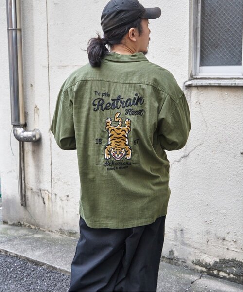 NO NEED(ノーニード)の「トラ麻ライク刺繍シャツ(シャツ/ブラウス・メンズ・ブラック/カーキ/アイボリー・M/L/LL)」の19枚目の写真