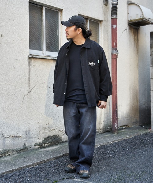 NO NEED(ノーニード)の「トラ麻ライク刺繍シャツ(シャツ/ブラウス・メンズ・ブラック/カーキ/アイボリー・M/L/LL)」の12枚目の写真