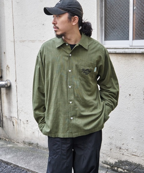 NO NEED(ノーニード)の「トラ麻ライク刺繍シャツ(シャツ/ブラウス・メンズ・ブラック/カーキ/アイボリー・M/L/LL)」の4枚目の写真