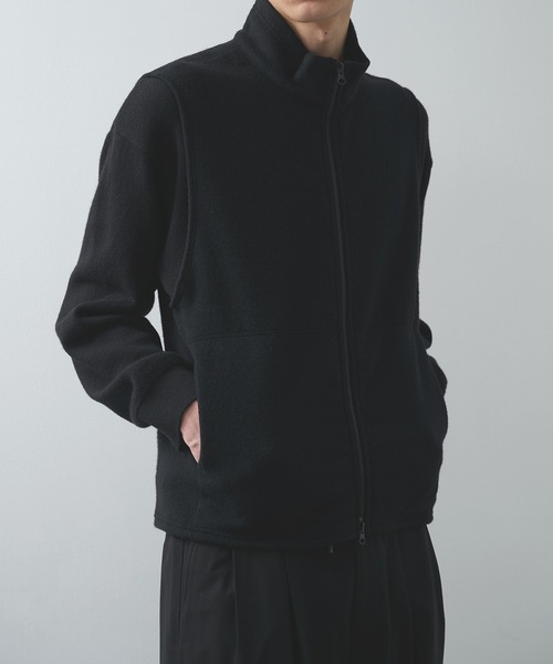 markaware（マーカウェア）の「SUPER 130s ウールナッピング / ジップアップベスト /（ベスト・メンズ・ブラック・1/2）」の5枚目の写真