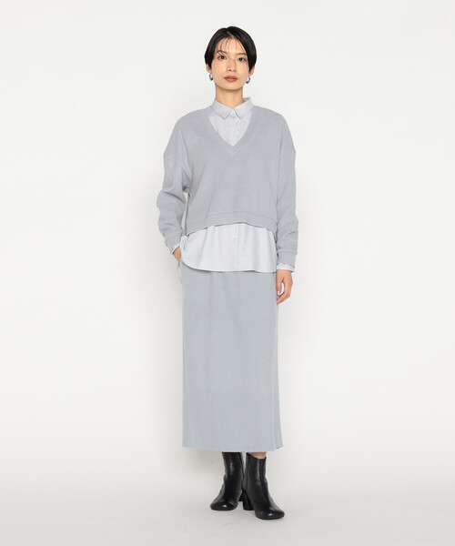 Gabardine K.T（ギャバジンケーティー）の「〔 +サイズ 〕 ニットコール タイトスカート（スカート・レディース・ネイビー・13号）」の9枚目の写真