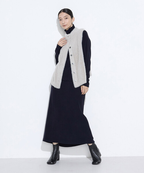 Gabardine K.T（ギャバジンケーティー）の「〔 +サイズ 〕 ニットコール タイトスカート（スカート・レディース・ネイビー・13号）」の6枚目の写真