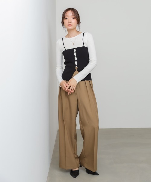 Bab(バブ)の「【2点セット】ティアードフリルニットカーデ&2WAYビスチェアンサンブル(カーディガン/ボレロ・レディース・ブラック/パープル/アイボリー・FREE)」の11枚目の写真