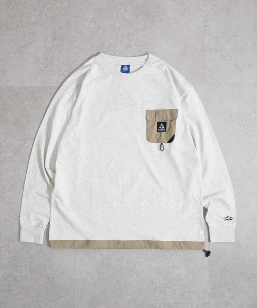 GERRY（ジェリー）の「GERRY ドローコード内蔵　ナイロンポケットTEE（Tシャツ/カットソー・メンズ・ホワイト/ブラック/グレー・MEDIUM/LARGE/X-LARGE）」の3枚目の写真