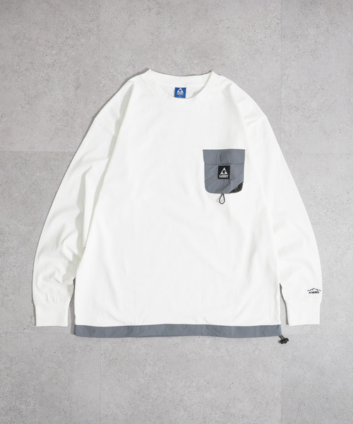 GERRY（ジェリー）の「GERRY ドローコード内蔵　ナイロンポケットTEE（Tシャツ/カットソー・メンズ・ホワイト/ブラック/グレー・MEDIUM/LARGE/X-LARGE）」の2枚目の写真