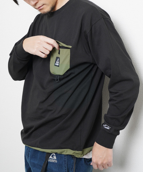 GERRY（ジェリー）の「GERRY ドローコード内蔵　ナイロンポケットTEE（Tシャツ/カットソー・メンズ・ホワイト/ブラック/グレー・MEDIUM/LARGE/X-LARGE）」の4枚目の写真