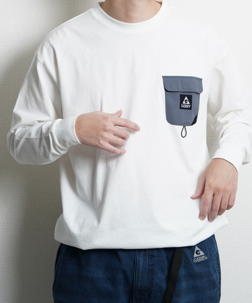 GERRY（ジェリー）の「GERRY ドローコード内蔵　ナイロンポケットTEE（Tシャツ/カットソー・メンズ・ホワイト/ブラック/グレー・MEDIUM/LARGE/X-LARGE）」の17枚目の写真