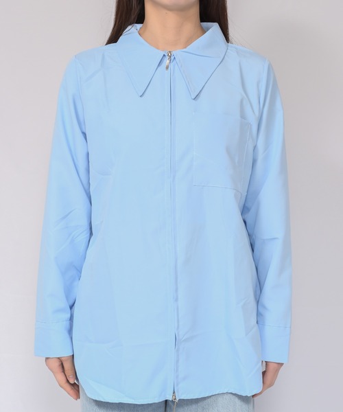 Alite cloth（アリーテクロス）の「ジップシャツ（シャツ/ブラウス・レディース・ホワイト/ブルー・M/L）」の7枚目の写真