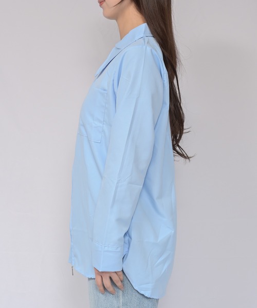 Alite cloth（アリーテクロス）の「ジップシャツ（シャツ/ブラウス・レディース・ホワイト/ブルー・M/L）」の8枚目の写真