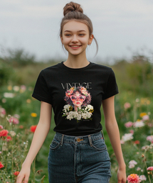 OHPxGOODD ビンテージウーマンベーシック半袖Tシャツ