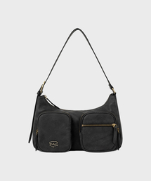 Fallett（ファレット）の「アシンメトリックバックレザー チャコール（ショルダーバッグ）」