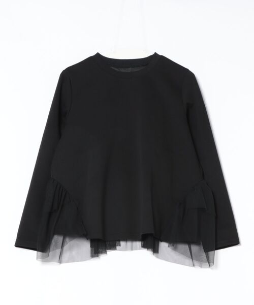 VIBGYOR(ヴィブジョー)の「FReePLACe/バックフリル トップス X12756(Tシャツ/カットソー・レディース・ブラック/ベージュ・FREE)」の6枚目の写真