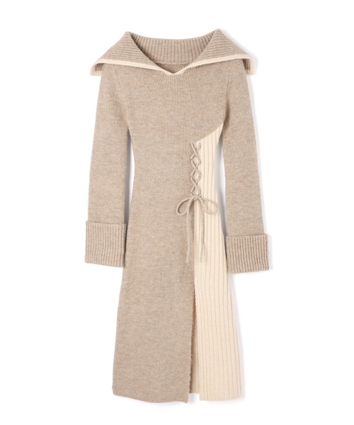 M DOLLY（エムドリー）の「*M DOLLY original* lace up bella knit dress/レースアップベラニットドレス（ワンピース・レディース・ブラック/ブラウン・FREE）」の15枚目の写真