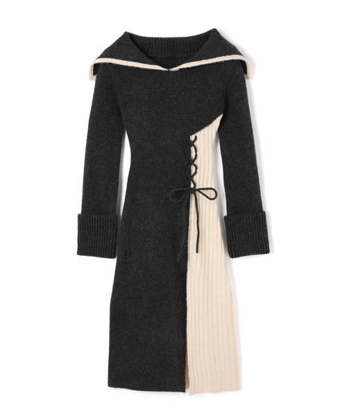 M DOLLY（エムドリー）の「*M DOLLY original* lace up bella knit dress/レースアップベラニットドレス（ワンピース・レディース・ブラック/ブラウン・FREE）」の16枚目の写真