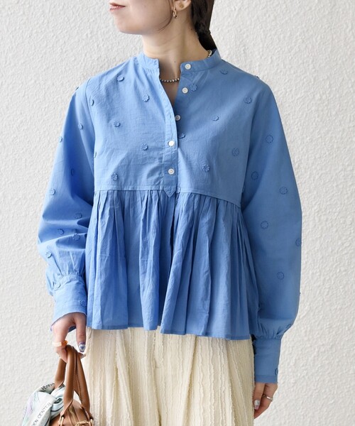 WEB限定】SHIPS any:〈洗濯機可能〉フラワー モチーフ ペプラム