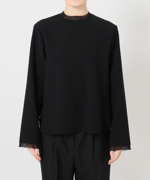 VERMEIL par iena(ヴェルメイユパーイエナ)の「Minimal Double Cross ブラウス(シャツ/ブラウス・レディース・ブラック/ホワイト・FREE)」の18枚目の写真