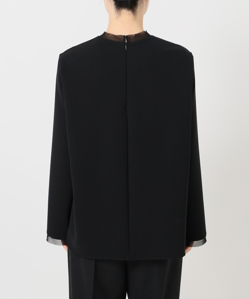 VERMEIL par iena(ヴェルメイユパーイエナ)の「Minimal Double Cross ブラウス(シャツ/ブラウス・レディース・ブラック/ホワイト・FREE)」の20枚目の写真