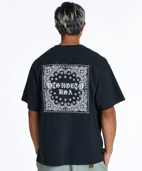 DC(ディーシー)の「DC/ディーシー 半袖 Tシャツ バックプリント バンダナ柄 DST262008(Tシャツ/カットソー・メンズ・スミクロ/ベージュ/ネイビー/ブラック・M/L/XL/S/2XL)」の9枚目の写真