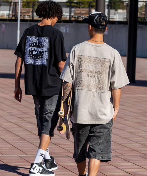 DC(ディーシー)の「DC/ディーシー 半袖 Tシャツ バックプリント バンダナ柄 DST262008(Tシャツ/カットソー・メンズ・スミクロ/ベージュ/ネイビー/ブラック・M/L/XL/S/2XL)」の11枚目の写真