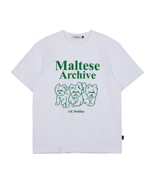 WaiKei(ワイケイ)の「マルチーズアーカイブライングラフィック半袖Tシャツホワイト(Tシャツ/カットソー・レディース・その他・3/2/1)」の1枚目の写真