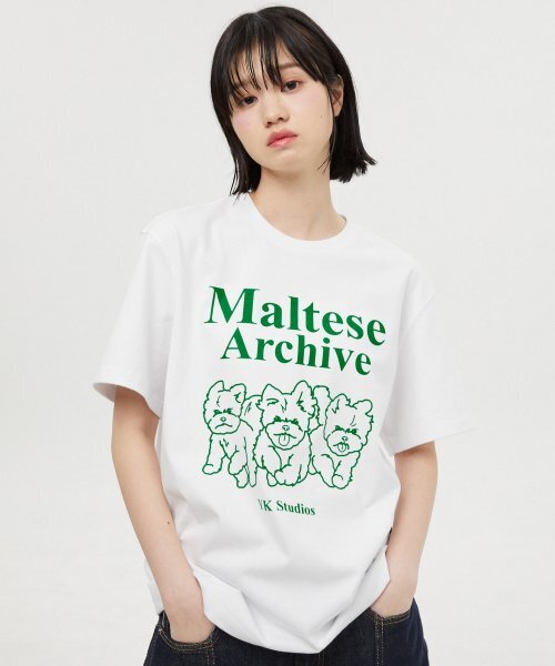 WaiKei(ワイケイ)の「マルチーズアーカイブライングラフィック半袖Tシャツホワイト(Tシャツ/カットソー・レディース・その他・3/2/1)」の4枚目の写真