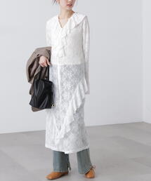 FREE'S MART | ◆前開きラッフルフリルレースワンピース(ワンピース)