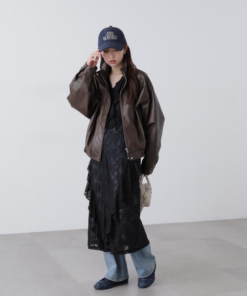 FREE'S MART（フリーズマート）の「◆前開きラッフルフリルレースワンピース（ワンピース・レディース・ホワイト/ブラック・FREE）」の8枚目の写真