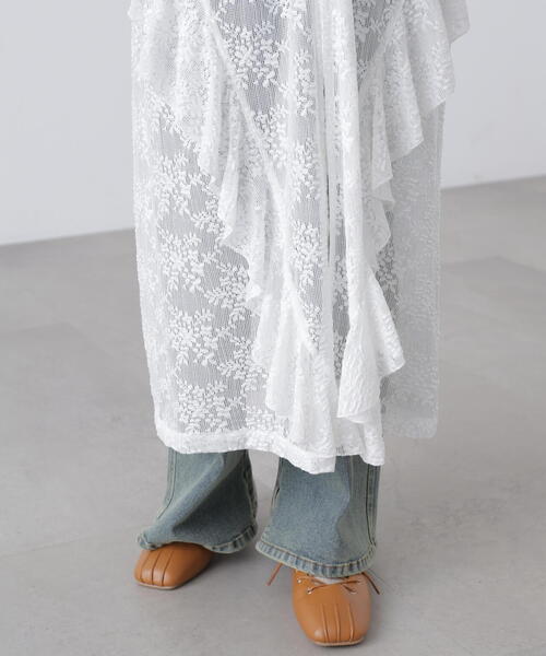 FREE'S MART（フリーズマート）の「◆前開きラッフルフリルレースワンピース（ワンピース・レディース・ホワイト/ブラック・FREE）」の22枚目の写真