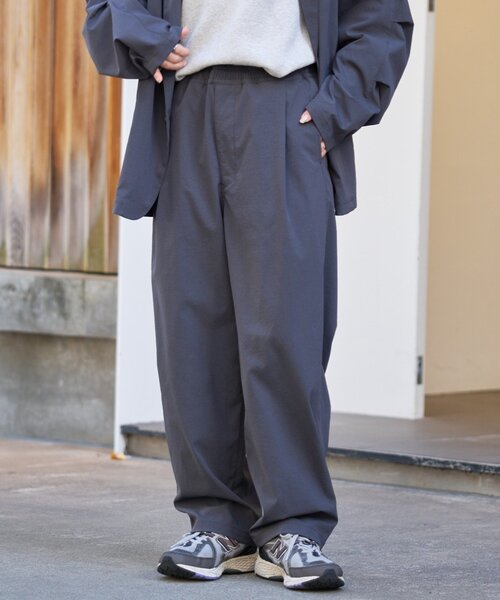 CIAOPANIC TYPY（チャオパニックティピー）の「【molmol】撥水/洗濯可/男女兼用/ドライバーズワイドパンツ/ミノテックリップ（スラックス・メンズ・オリーブ/チャコールグレー・MEDIUM/LARGE）」の7枚目の写真