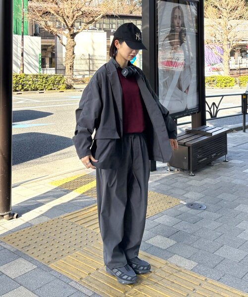 CIAOPANIC TYPY（チャオパニックティピー）の「【molmol】撥水/洗濯可/男女兼用/ドライバーズワイドパンツ/ミノテックリップ（スラックス・メンズ・オリーブ/チャコールグレー・MEDIUM/LARGE）」の13枚目の写真