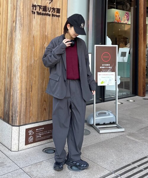 CIAOPANIC TYPY（チャオパニックティピー）の「【molmol】撥水/洗濯可/男女兼用/ドライバーズワイドパンツ/ミノテックリップ（スラックス・メンズ・オリーブ/チャコールグレー・MEDIUM/LARGE）」の15枚目の写真