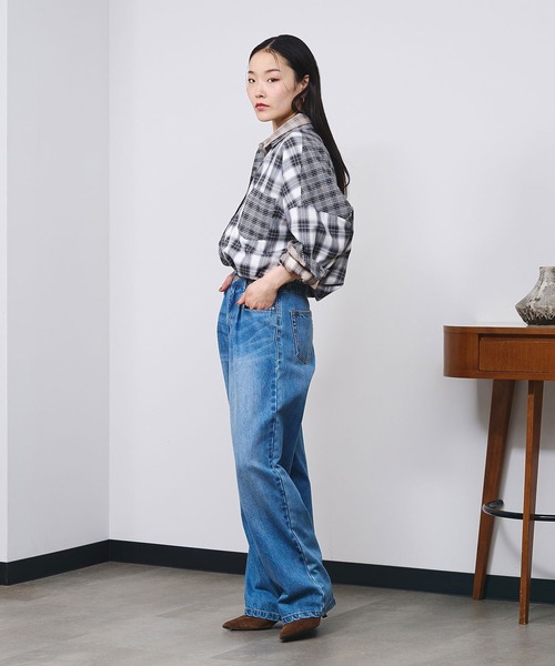 ROSE BUD(ローズバッド)の「MIXED CHECK SHIRTS(シャツ/ブラウス・レディース・ベージュ/ブラック・ONE SIZE)」の16枚目の写真