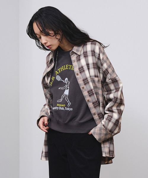 ROSE BUD(ローズバッド)の「MIXED CHECK SHIRTS(シャツ/ブラウス・レディース・ベージュ/ブラック・ONE SIZE)」の5枚目の写真