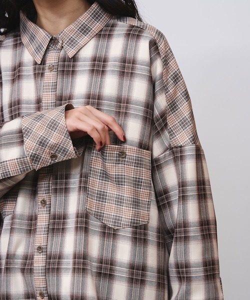 ROSE BUD(ローズバッド)の「MIXED CHECK SHIRTS(シャツ/ブラウス・レディース・ベージュ/ブラック・ONE SIZE)」の11枚目の写真