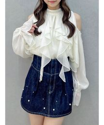 dazzlin | パールハイウエストデニムスカパン(デニムパンツ)