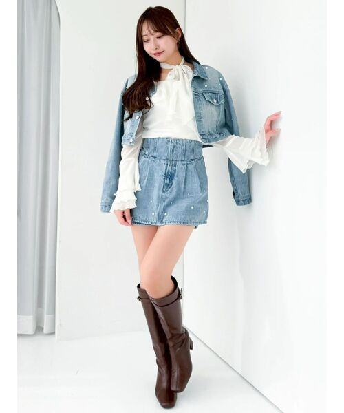 dazzlin（ダズリン）の「パールハイウエストデニムスカパン（デニムパンツ・レディース・ブルー/インディゴブルー・MEDIUM/SMALL）」の15枚目の写真