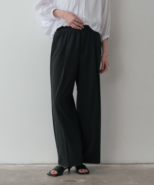 GALLEST（ギャレスト）の「Comfy SET UP｜イージーストレートワイドパンツ【セットアップ対応／通勤／カセット服／接触冷感／UVカット】（その他パンツ・レディース・ブラック/ダークグレー/キャメル/ライトブルー/オリーブ/グレー系その他6・40/38/36/34）」の2枚目の写真