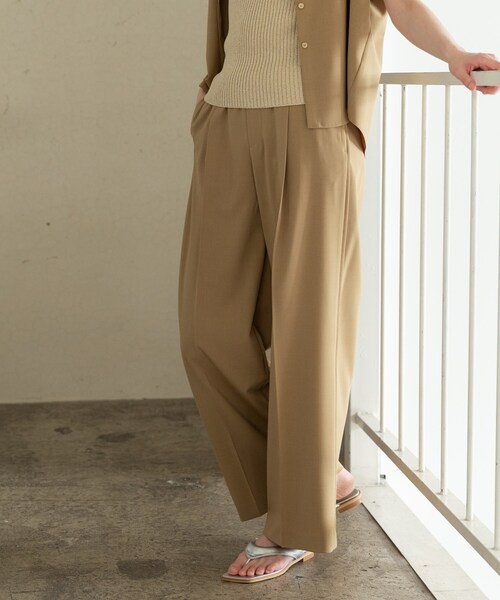 GALLEST（ギャレスト）の「Comfy SET UP｜イージーストレートワイドパンツ【セットアップ対応／通勤／カセット服／接触冷感／UVカット】（その他パンツ・レディース・ブラック/ダークグレー/キャメル/ライトブルー/オリーブ/グレー系その他6・40/38/36/34）」の15枚目の写真