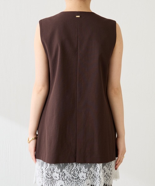 COLLAGE GALLARDAGALANTE（コラージュガリャルダガランテ）の「シェルタリングジレ/セットアップ可（ベスト・レディース・ライトグレー/ブラウン・FREE）」の22枚目の写真